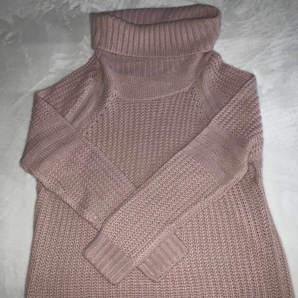 Say What? Women's Turtleneck XL sweater Dusty Pink